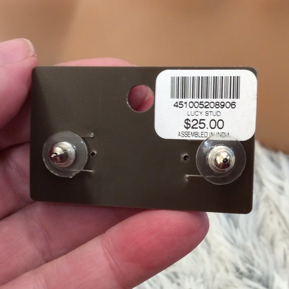 Chico silver & rhinestone large button / stud earrings. NWT - Picture 5 of 10